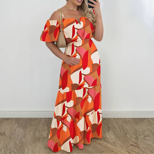 Lovesoft Waist One-shoulder Short Sleeve Dress