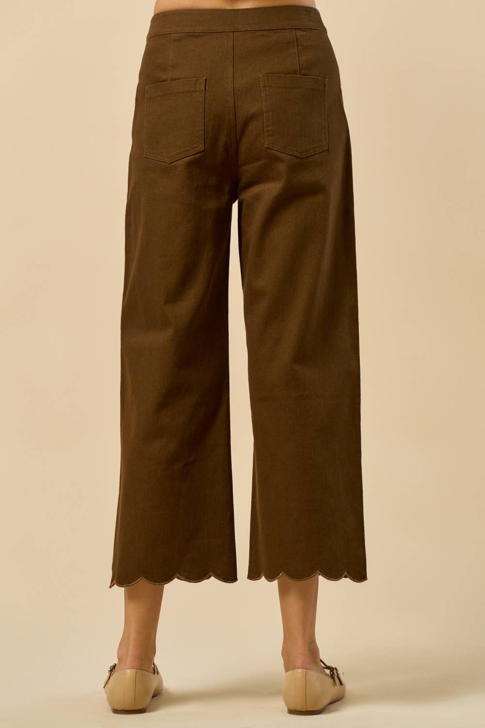 Lalavon Scalloped Embroidered Denim Pants
