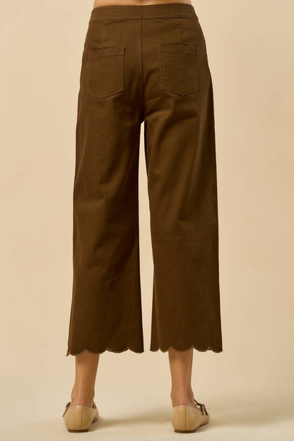 Lalavon Scalloped Embroidered Denim Pants