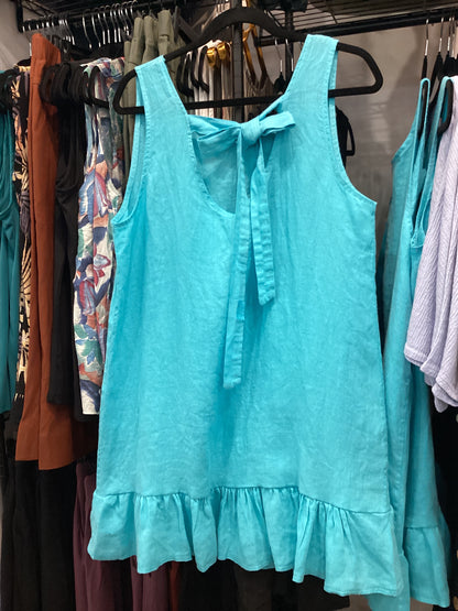 Me & Gee Flirty Linen Dress with Tie back