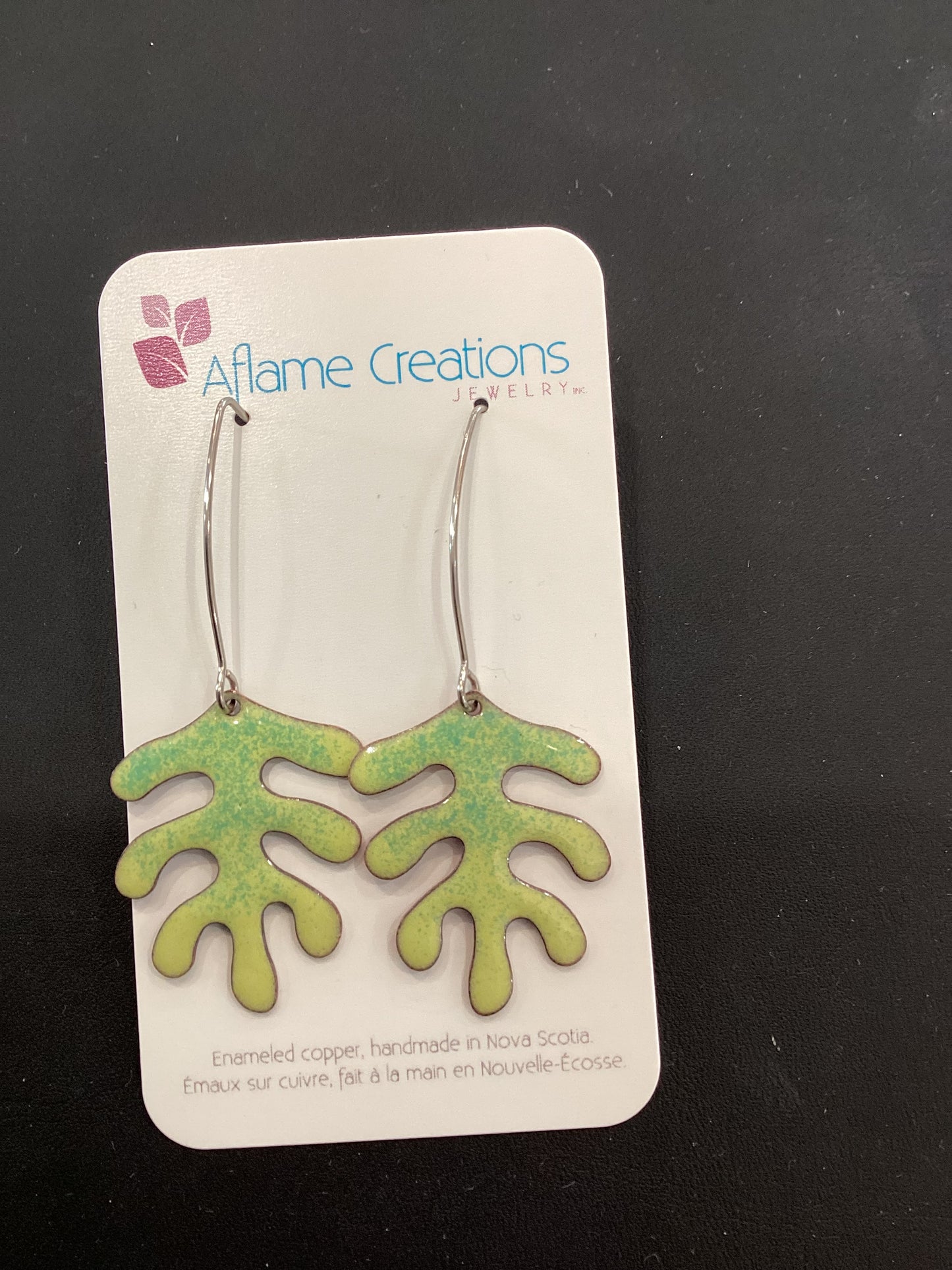 Lemon mint matisse leaf Earrings