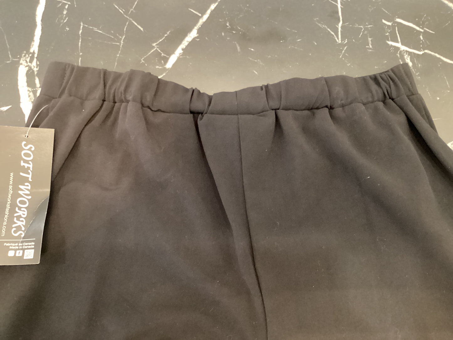 Soft works black pants elastic waistband plus
