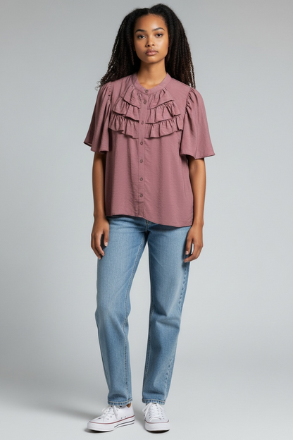 KC Nicola Ruffle SS Top