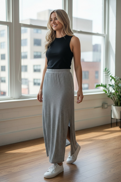 Cherie Bliss Long Stripe Maxi Skirt/Dress