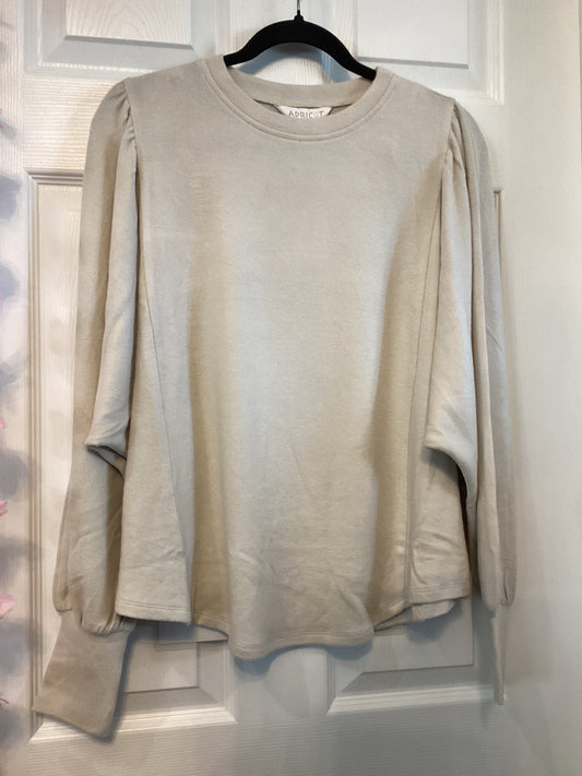 Apricot Blouson Sleeve Soft Sweater Shirt