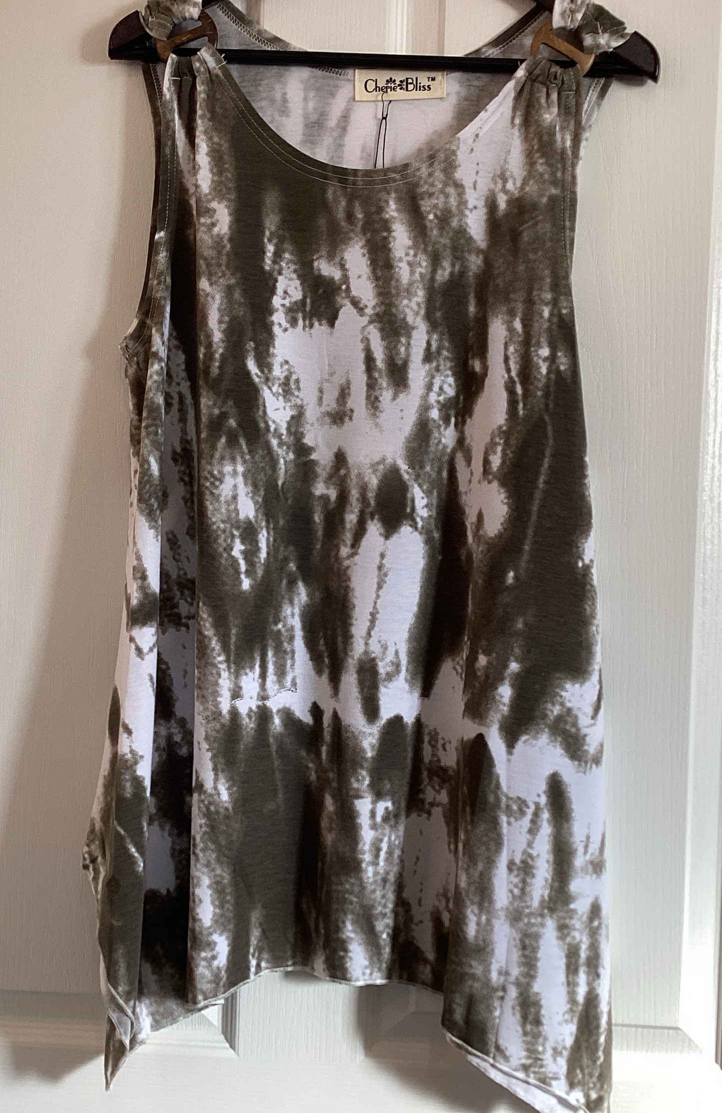 Cherie bliss splash ink print top flow with shoulder bottom