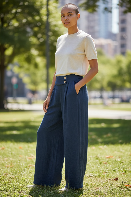Papa Cotton-like Wide leg pants