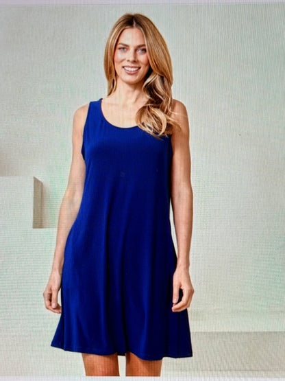 Red Coral Stretch Shift Dress with Pockets