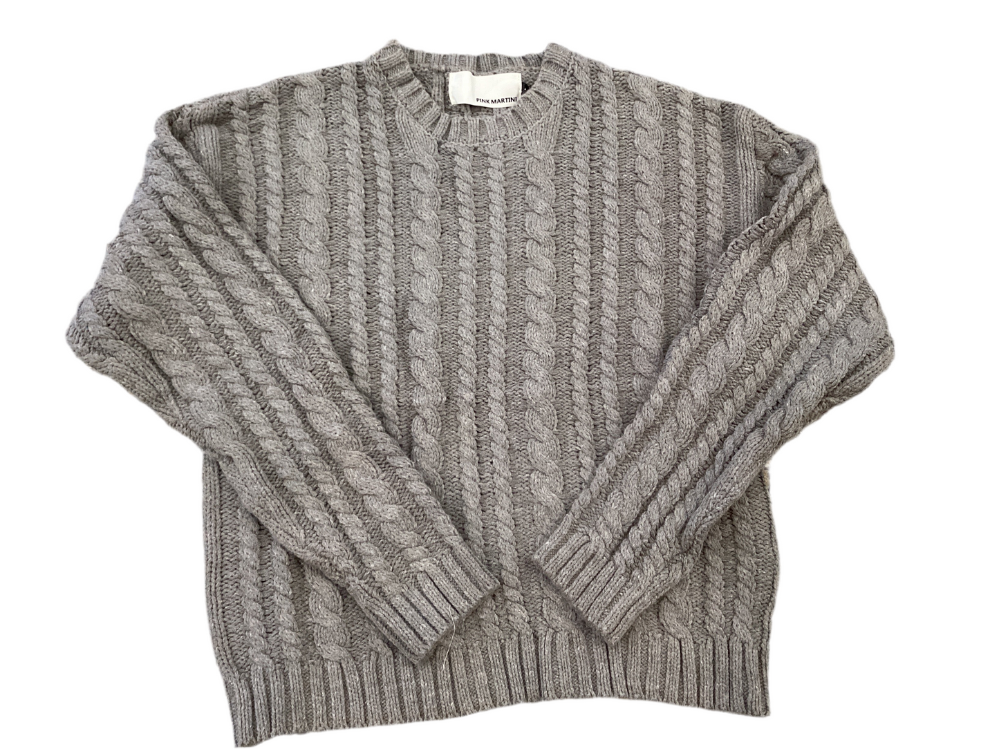 Pink martini grey cable knit Diane sweater