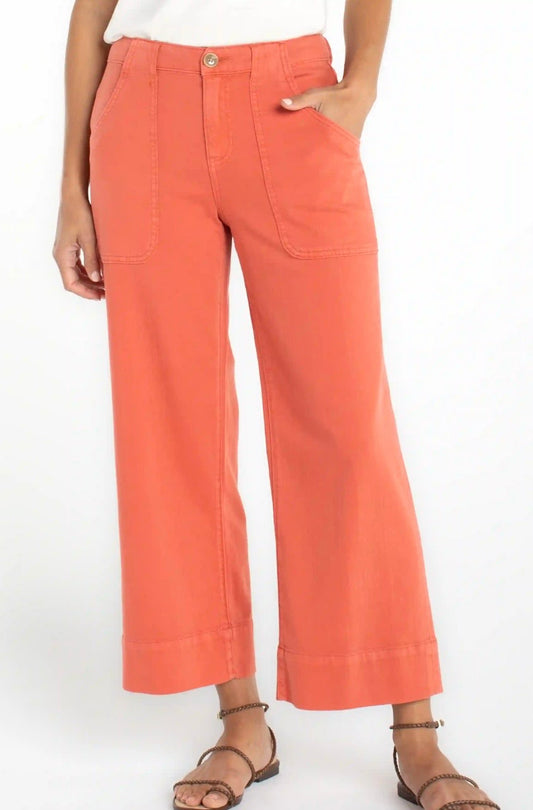 Liverpool Stride Cargo Wide Leg Crop Pants