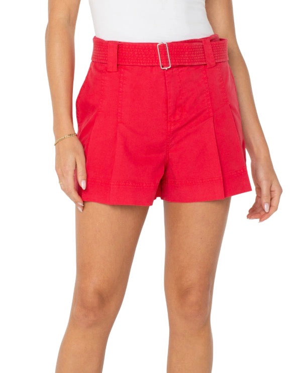 Liverpool Pleated Trouser Belted Shorts