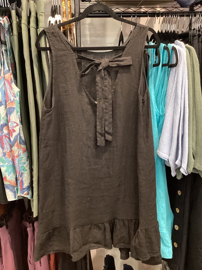 Me & Gee Flirty Linen Dress with Tie back