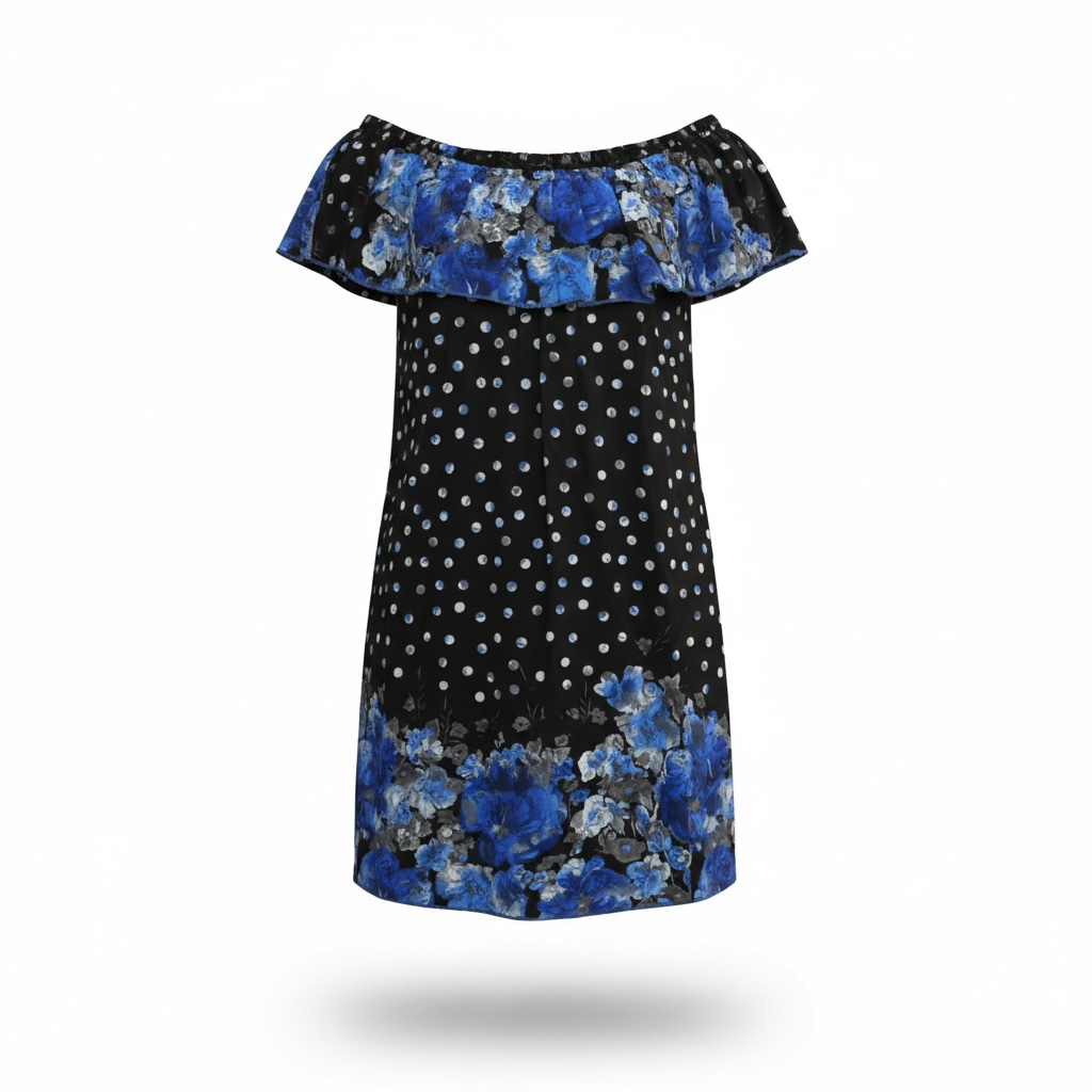 Papa Royal/Black Petite Summer Dress polka dots