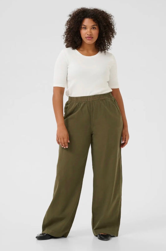 KC Nana Wide Olive Cotton Pants