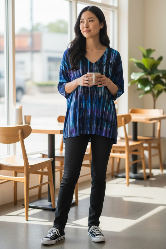 Papa Purple blouse with pockets and arm tie