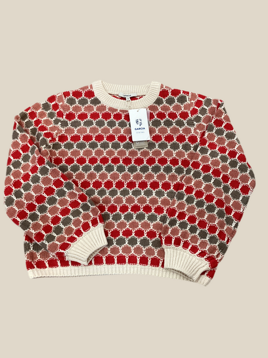 Garcia Sweater cream honey comb pattern