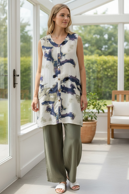 Papa Cream Tie-Dye Dress