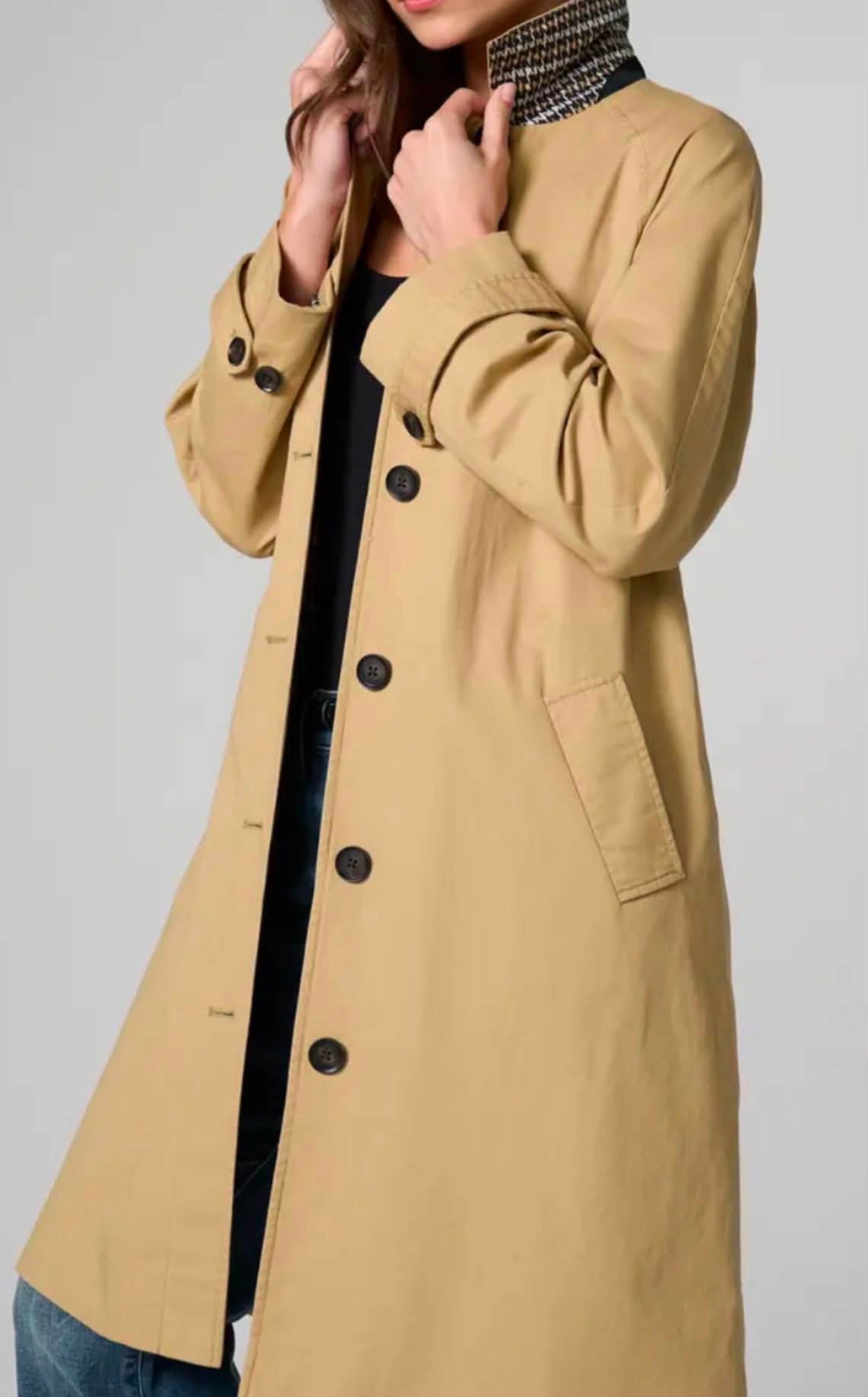 Liverpool Raglan Coat with Pleat Back