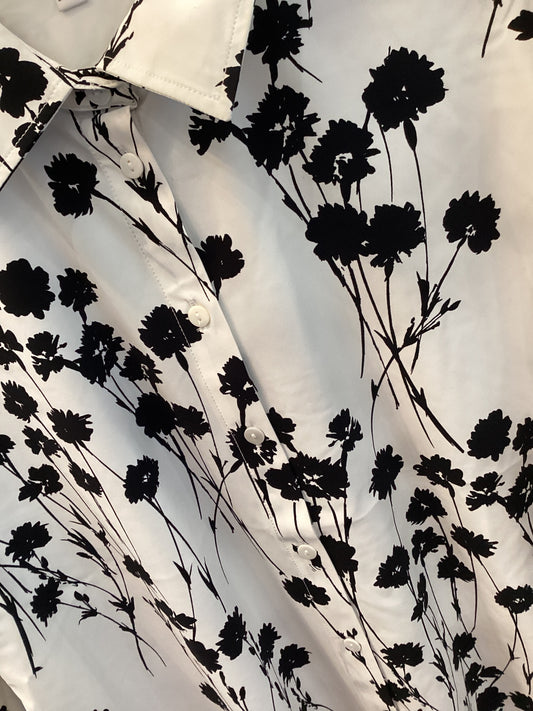 Liverpool button blouse black and white