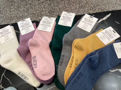 Blue sky merino wool socks