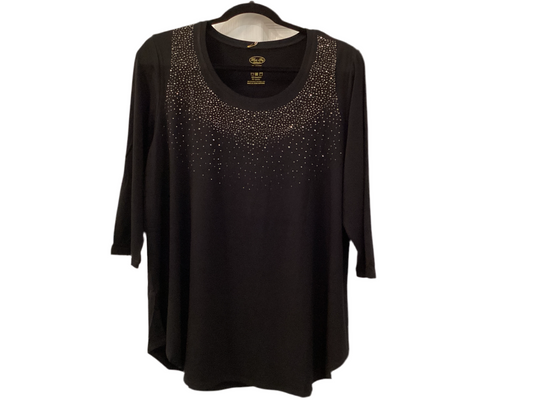 Blue Sky Bamboo, Jazz 3/4 sleeve top glitter