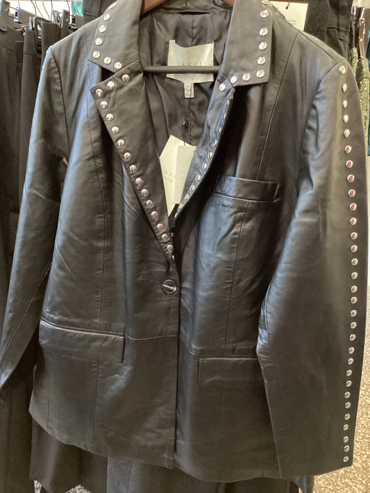 KC Tera Leather Blazer studded arms