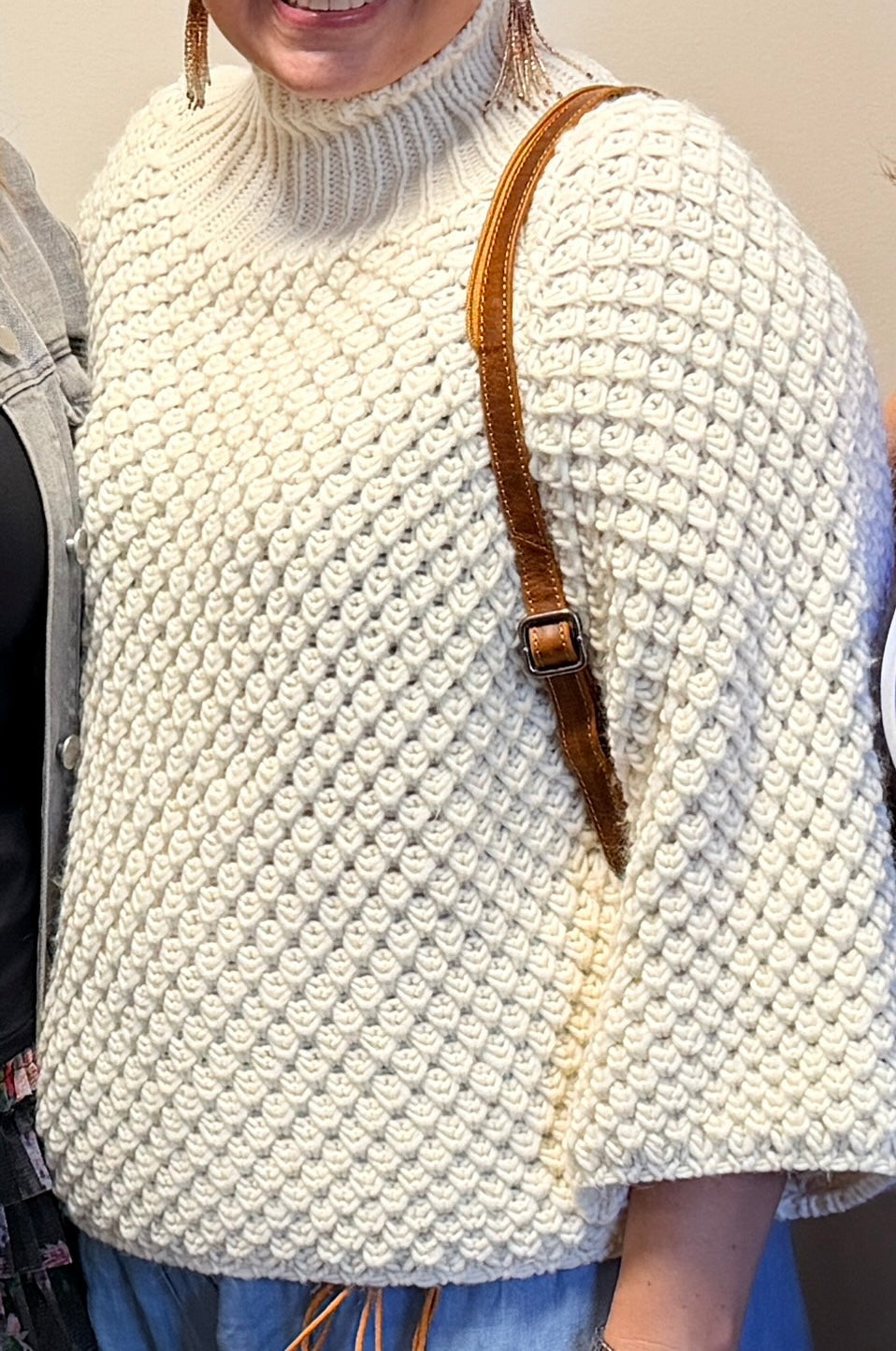 Made in Italy wool blend three-quarter sleeve sweater