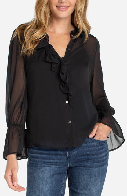 Liverpool Ruffle Woven Shirt (2 Piece)