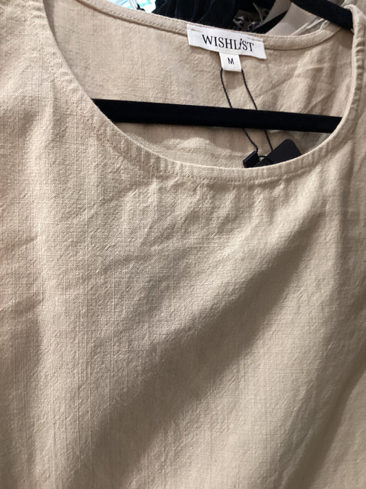 Wishlist cotton tank with side tie oatmeal