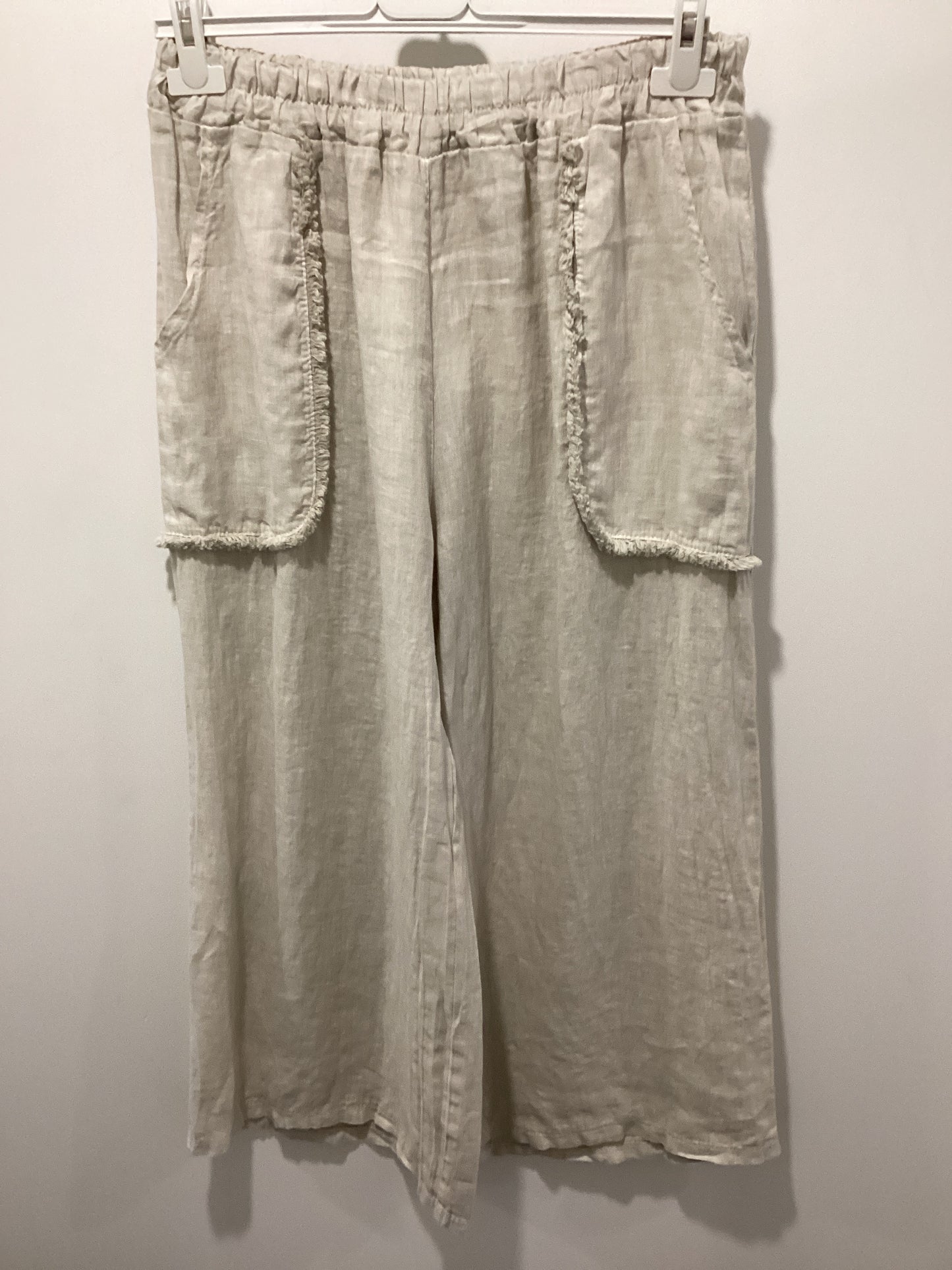 CL Linen Fray Crop Pants