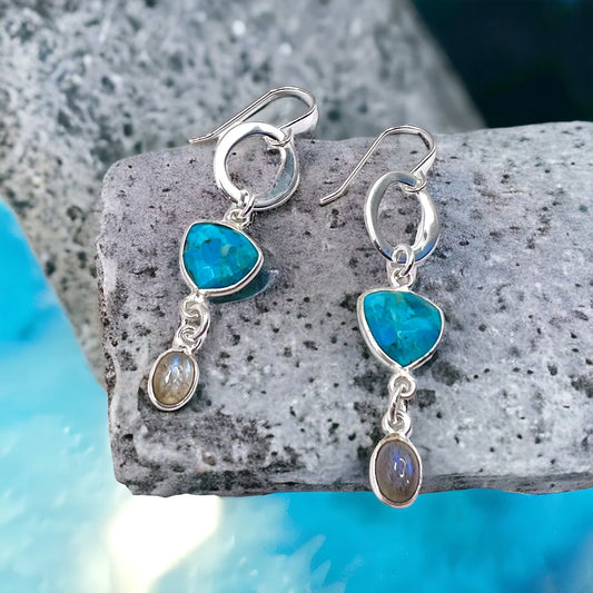 EB trixie earrings blue chalcedony