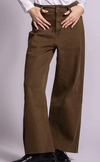 Pink Martini Mallory Brown Denim Pants