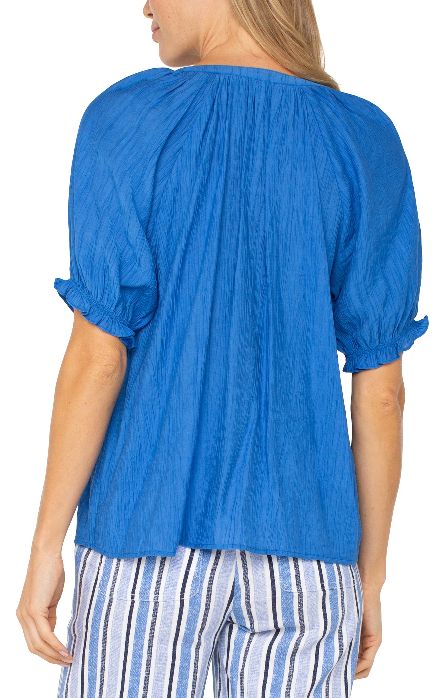 Liverpool Cobalt Blue Blouse with Buttons