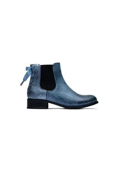 Lady Glory Python Print Chelsea Boots