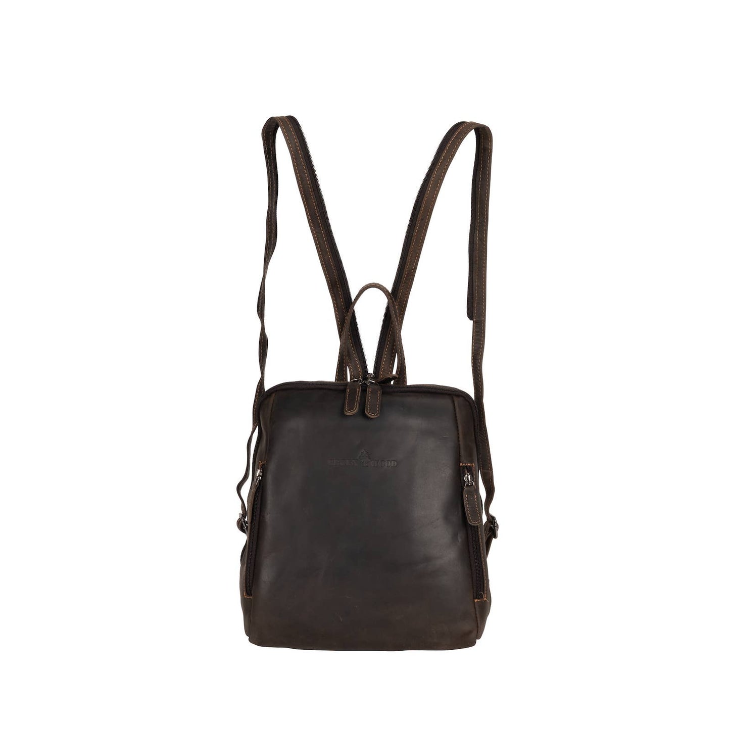 Green wood Leather Backpack Anna GW193042