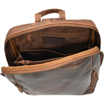 Green wood Leather Backpack Anna GW193042