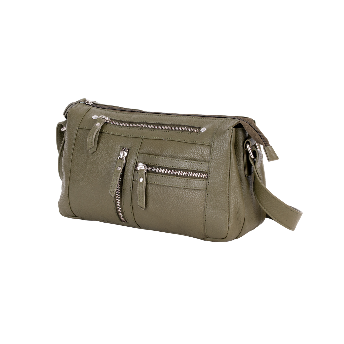 Green Wood  Leather Crossbody Bag – Stylish, Functional & Time