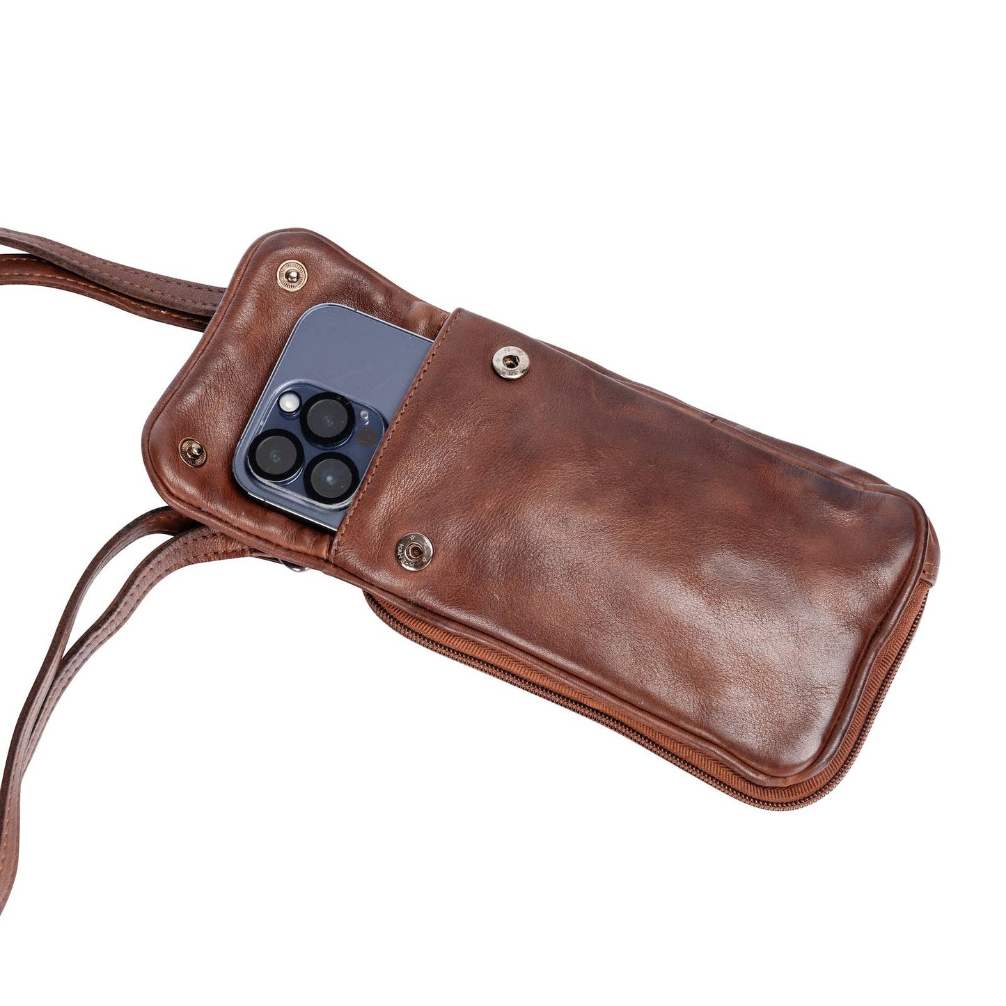 Green wood leather Phone Bag Elk - Brown GW6839BRN