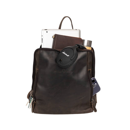 Green wood Leather Backpack Anna GW193042