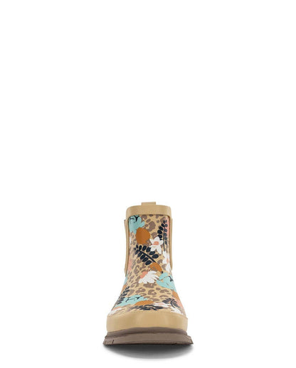 Western  hide rain boot Women's Leopard Floral Chelsea Rain Boot - Taupe