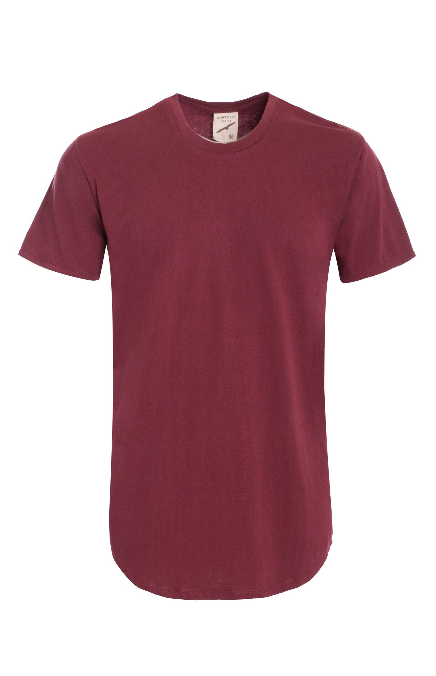 Hawks Bay - Men's Hem Curve Premium Cotton Crew Neck T-Shirt