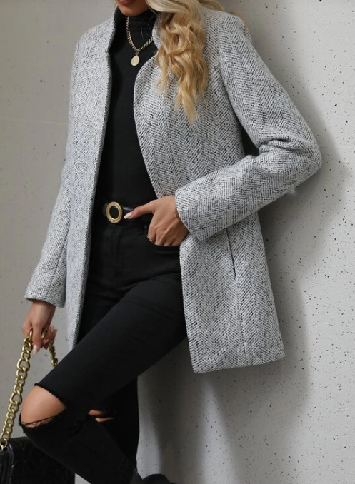 Sweetkama Ladies Long Sleeves Open Daily Coat
