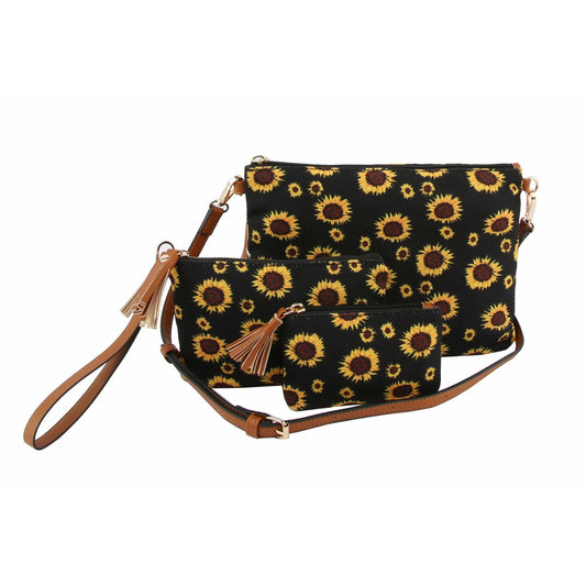 Clutch Sunflower Print Shoulder Handbag