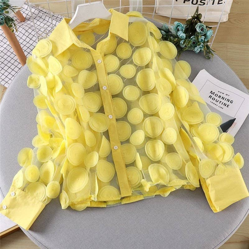 3D polka dot Organza Blouse