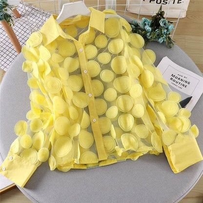 3D polka dot Organza Blouse
