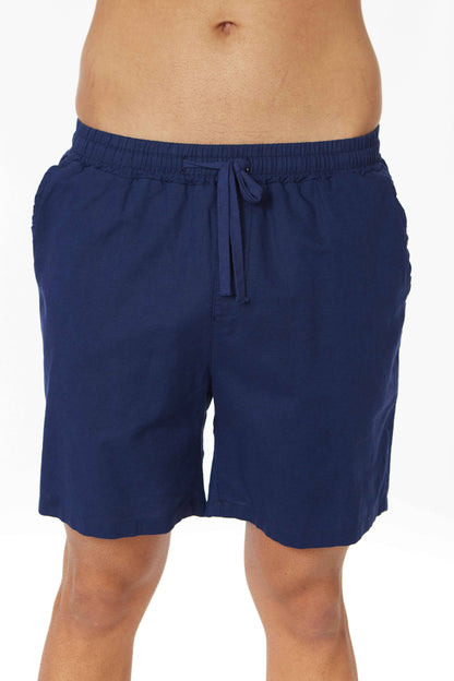 Hawks Bay Men's Linen blend Shorts Navy