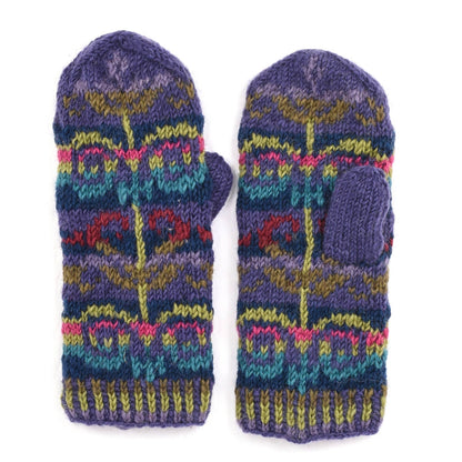 Natalia Wool Mittens with Fair Isle Knit Pattern