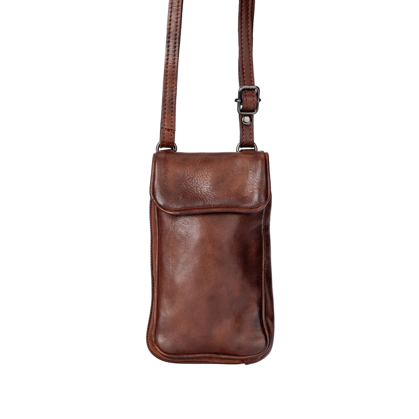 Green wood leather Phone Bag Elk - Brown GW6839BRN