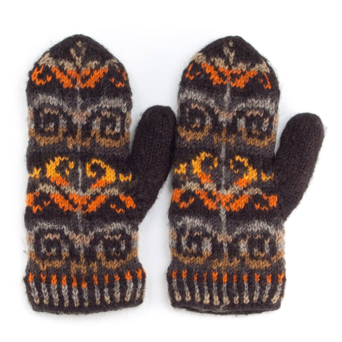 Natalia Wool Mittens with Fair Isle Knit Pattern