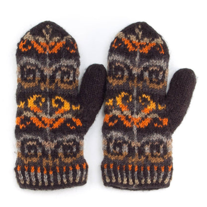 Natalia Wool Mittens with Fair Isle Knit Pattern